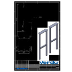 Pata De Escritorio De Acero Negro Mate Twinte. Altura 65 Cm (2 uds.)