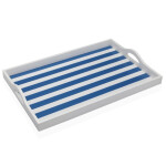 Bandeja Versa Azul Madera MDF 30 x 5 x 45 cm Rayas