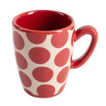 Juego de Café Benetton Rojo Gres Topos 4 Piezas