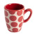 Juego de Café Benetton Rojo Gres Topos 4 Piezas
