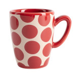 Juego de Café Benetton Rojo Gres Topos 4 Piezas