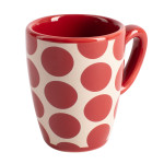 Juego de Café Benetton Rojo Gres Topos 4 Piezas