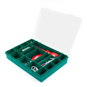 Caja Organizadora Fijo 13-17. Acabado Mate. Compartimentos Fijos. Verde. Tapa Abatible Translúcida. Altura 54Mm - Tayg