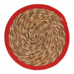Salvamantel Natural Rojo Fibra natural (30 x 1 x 30 cm) (48 Unidades)