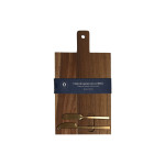 Tabla para cortar queso Home ESPRIT Acero Inoxidable Acacia 38 x 20 x 1,5 cm (3 Piezas)