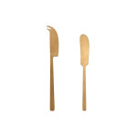 Tabla para cortar queso Home ESPRIT Acero Inoxidable Acacia 38 x 20 x 1,5 cm (3 Piezas)