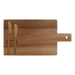 Tabla para cortar queso Home ESPRIT Acero Inoxidable Acacia 38 x 20 x 1,5 cm (3 Piezas)
