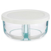 Fiambrera Pasabahce 530683-1113225 Blanco Transparente Vidrio 2 Compartimentos