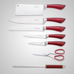 Juego de Cuchillos de Cocina y Soporte Royalty Line Plateado Acero Inoxidable 15 x 15 x 35 cm