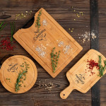 Tabla de cortar Quid Carnivoro Marrón Madera Acero 35 x 16 x 2 cm