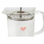 Tetera DKD Home Decor Transparente Acero Inoxidable Plata Vidrio de Borosilicato (18 x 9.5 x 20.5 cm) (1 L)