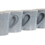 Juego de 4 Tazas Mug Home ESPRIT Azul Gres 340 ml 13 x 9,5 x 9,2 cm Mandala