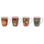 Taza para Infusión Home ESPRIT Amarillo Rojo Moderno Limón 380 ml (4 Unidades)