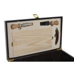 Set de Accesorios para Vino Home ESPRIT Marrón oscuro Madera MDF 36 x 21 x 12 cm