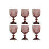 Set de Copas Home ESPRIT Rosa Cristal 8 x 8 x 14,5 cm (6 Unidades)