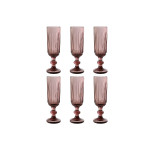 Set de Copas Home ESPRIT Rosa Cristal 6 x 6 x 18,4 cm (6 Unidades)