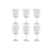 Set de Copas Home ESPRIT Verde Cristal 9 x 9 x 17,8 cm (6 Unidades)