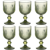 Set de Copas Home ESPRIT Verde Cristal 8 x 8 x 14,5 cm (6 Unidades)