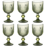 Set de Copas Home ESPRIT Verde Cristal 8 x 8 x 14,5 cm (6 Unidades)