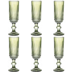 Set de Copas Home ESPRIT Verde Cristal 6 x 6 x 18,4 cm (6 Unidades)