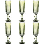 Set de Copas Home ESPRIT Verde Cristal 6 x 6 x 18,4 cm (6 Unidades)