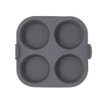 Moldes para Magdalenas Quid Naturalia Gris 17 x 17 x 5 cm Silicona (12 Unidades)