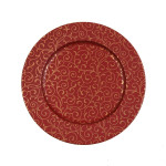 Bajo Plato Versa Serpentine Rojo Metal 33 x 1,5 x 33 cm