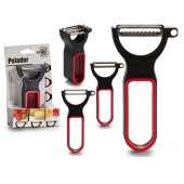 Set de Peladores CK98529 Negro Rojo Acero Caucho Polipropileno