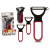 Set de Peladores CK98529 Negro Rojo Acero Caucho Polipropileno