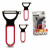 Set de Peladores CK98529 Negro Rojo Acero Caucho Polipropileno