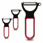 Set de Peladores CK98529 Negro Rojo Acero Caucho Polipropileno