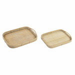 Juego de Bandejas DKD Home Decor Marrón Ratán (51.5 x 36 x 7.5 cm) (44.5 x 31.5 x 6 cm) (2 pcs)