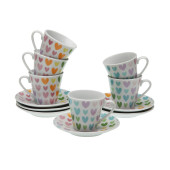 Juego de Café Versa Porcelana Corazones