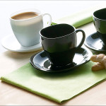 Juego de Tazas con Platos Luminarc Carine N&b Blanco Negro Vidrio 220 ml (12 Piezas)