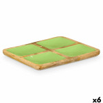 Bandeja con Compartimentos MALI-991 G Verde 31 x 3 x 3 cm (6 Unidades)