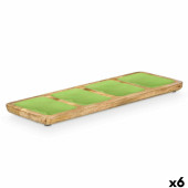 Bandeja con Compartimentos MALI-941 G Verde 46 x 3 x 17 cm (6 Unidades)