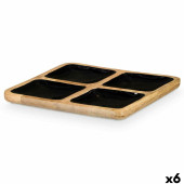 Bandeja con Compartimentos MALI-991 B Negro 31 x 3 x 31 cm (6 Unidades)