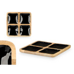 Bandeja con Compartimentos MALI-991 B Negro 31 x 3 x 31 cm (6 Unidades)