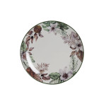 Plato Llano DKD Home Decor Flores Porcelana (27 x 27 x 2 cm)