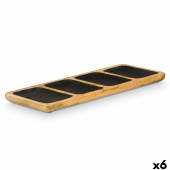 Bandeja con Compartimentos MALI-941 B Negro 46 x 3 x 17 cm (6 Unidades)