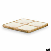 Bandeja con Compartimentos MALI-991 W Blanco 29,5 x 3 x 29,5 cm (6 Unidades)