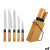 Set de Cuchillos con Soporte de Madera Kinvara KT171028A 6PCS Natural Bambú Acero (4 Unidades)