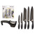 Set de Cuchillos Kinvara Negro Acero Inoxidable Polipropileno Afilador de Cuchillos (6 Unidades)