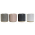 Taza Mug DKD Home Decor Rosa claro Gris oscuro Gris claro Gres (350 ml) (4 Unidades)
