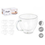 Taza de café y té Vivalto Transparente Vidrio de Borosilicato 140 ml (6 Unidades)