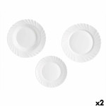 Set de Vajilla Vivalto F-LBP100-80-90 Blanco Vidrio opalino (2 Unidades)