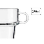 Taza de café y té Vivalto Transparente Vidrio 270 ml (6 Unidades)