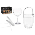 Cubitera Vivalto Transparente Metal Cristal 14,5 x 12 x 12,5 cm 4x (10,5 x 20 cm) 36 x 21,5 x 23,5 cm Copas (2 Unidades)