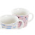 Taza Mug DKD Home Decor Negro Azul Rosa Blanco Gres (310 ml) (4 Unidades)