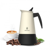 Cafetera Italiana Cecotec Piccolina 900 Beige Silicona Acero Inoxidable 10 Tazas 450 ml